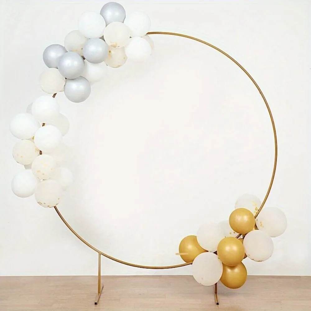 

7 ft Gold Balloon Circle Metal Frame Round BACKDROP STAND Wedding Arch Party