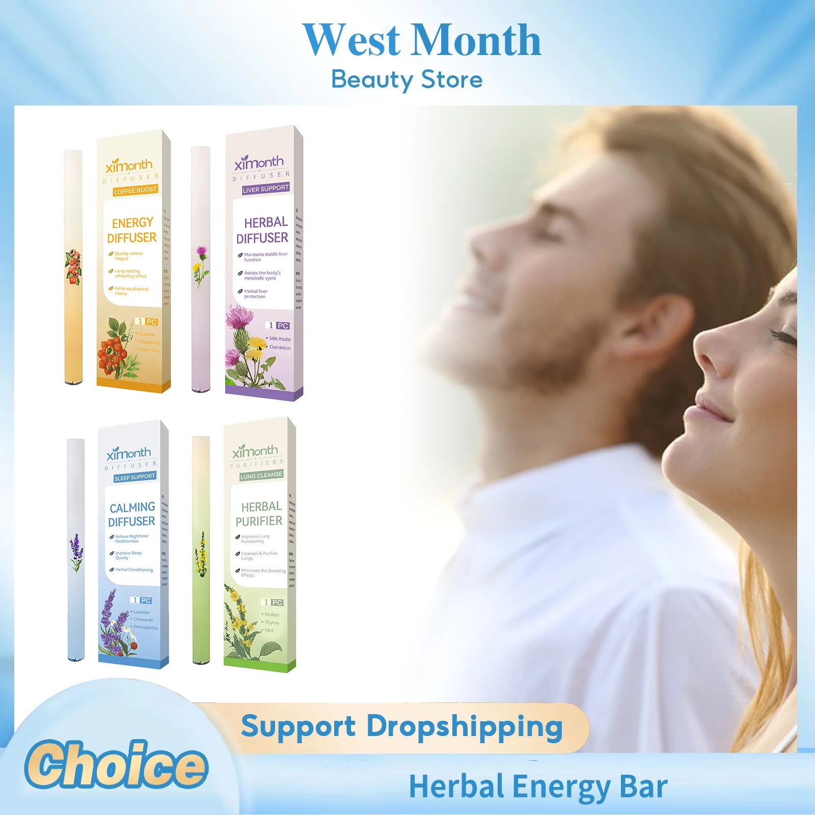 

Herbal Lung-Clearing Purification Liver Protection Relieves Fatigue Sleep Aid Improves Breathing Refreshing Soothing Energy Bar