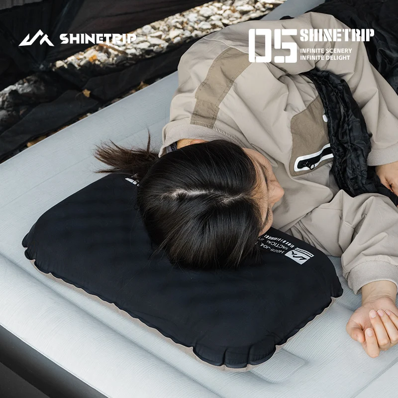 ShineTrip التخييم وسادة قابلة للنفخ خفيفة التخييم النوم وسادة هوائية قابلة للطي المحمولة وسادة الراحة مع حقيبة التخزين