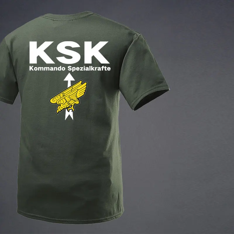 الألمانية KSK كوماندوز تحت عنوان تي شيرت الرجال الملابس موضة الصيف تي شيرت الشارع الشهير 100% القطن فضفاض بلايز تنفس المحملة