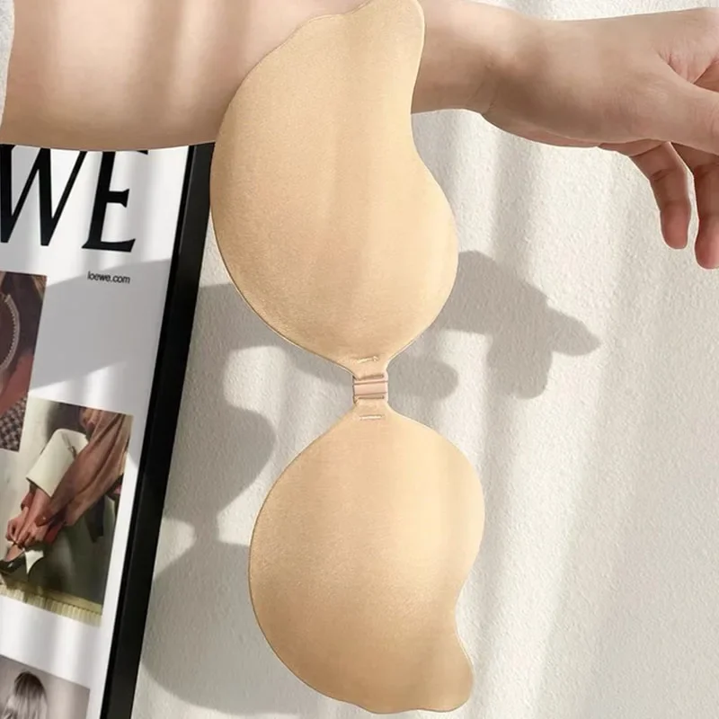 Women's Reusable Mango Silicone Bust Nipple Cover Pasties Stickers Breast Adhesive Invisible Bra Lift Tape Push Up Strapless Bra