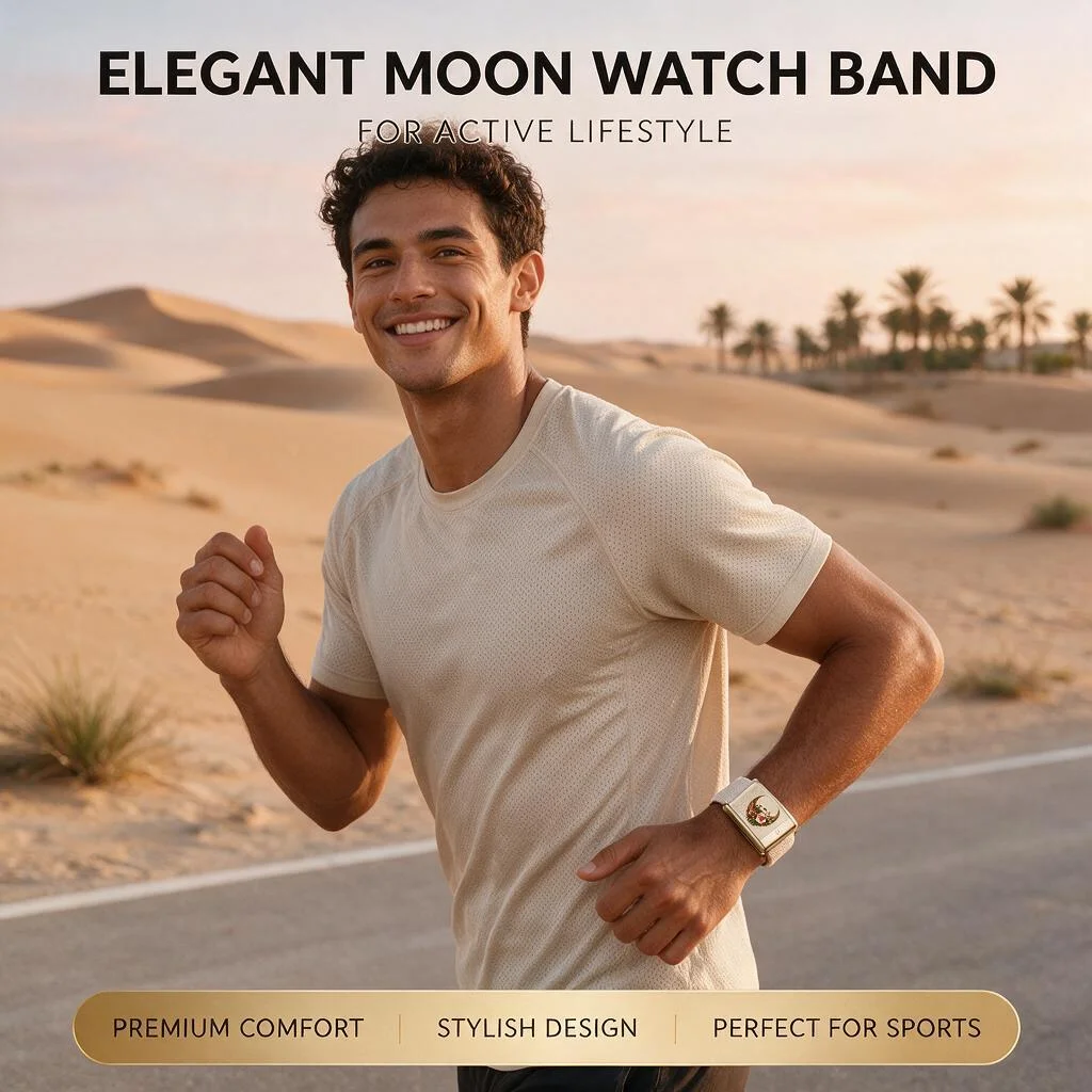 WHOOP 5.0 MG Compatible Floral Crescent Moon Lady Pattern Nylon Woven Sport Replacement Wristband W