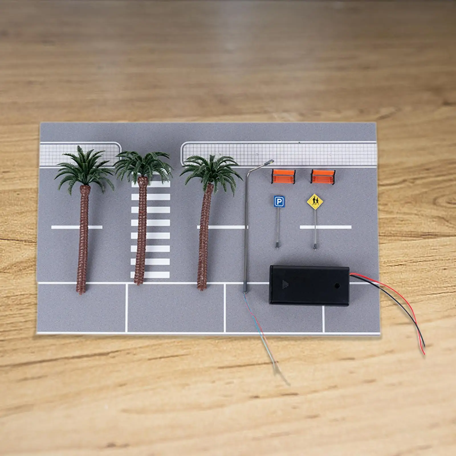 Modello di scena stradale 1/64, decorazioni per la tavola di sabbia con paesaggi di parcheggio, sfondo di accessori di simulazione, diorama per garage per auto giocattolo pressofuso