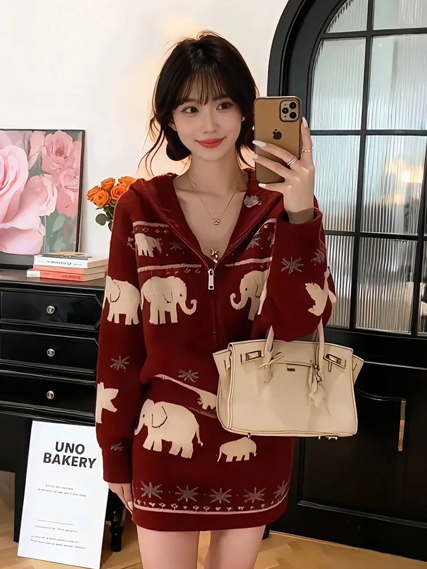 

plus Size Winter Faion Set for Women Red Knitted Sweater Coat And ort Skirt Vintage Cisas New Year Warm Casual Outfit