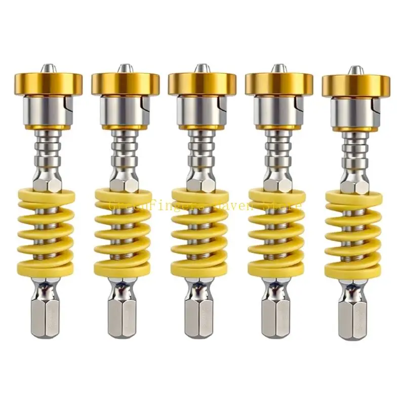 F68D Spring Sleeve Screw Guide Bit, 5 Piece Set for Fastening Work