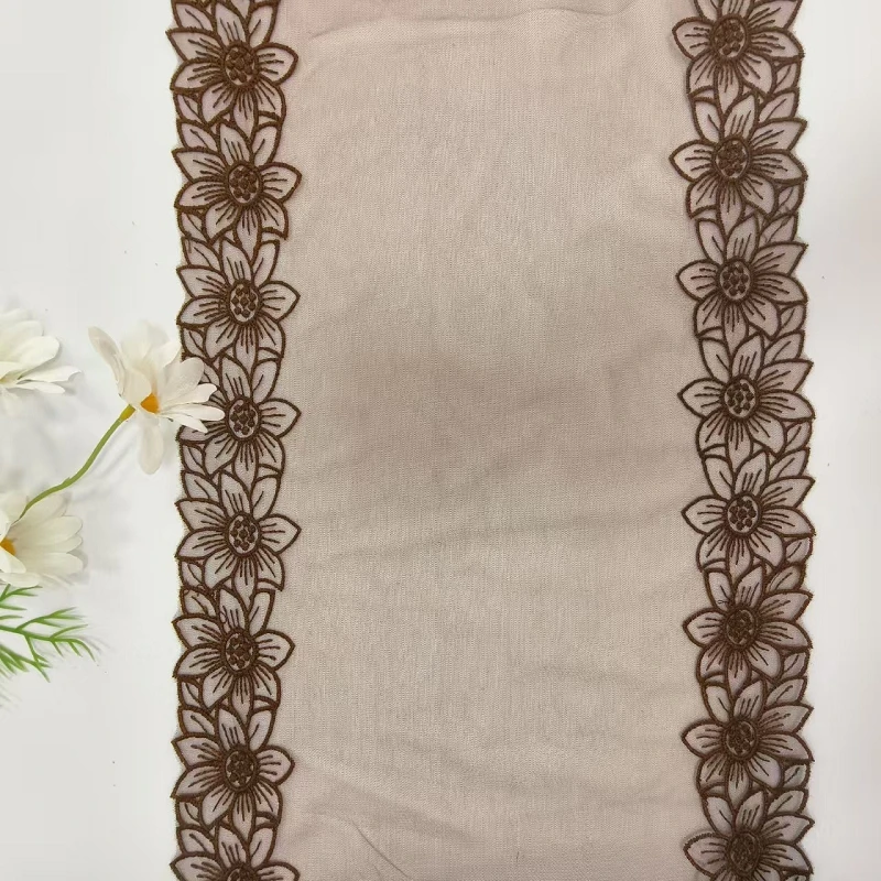 

40Yards Two Tones Floral Embroidery Lace Trim Lingerie Sewing Craft DIY Apparel Sleeve Fabric 2025