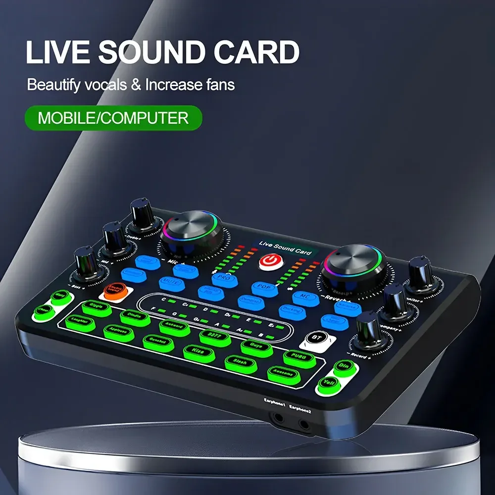 X60 sound card English version Professional sound card audio mixer Karaoke broadcast KTV performance live DJ professional mixer