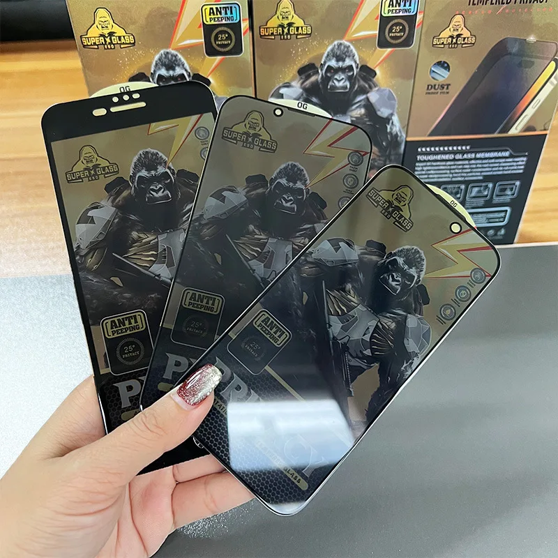 10pcs Super Privacy OG Tempered Glass Screen Protector Film Anti Spy For iPhone 16 Pro Max 15 Plus 14 13 12 11 XS XR X 8 SE