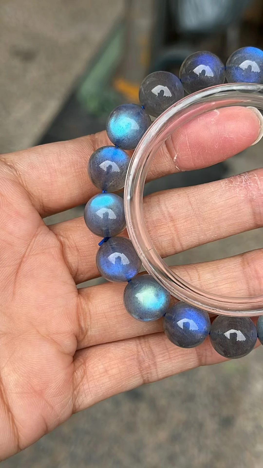 Natural Blue Light Labradorite Round Beads Bracelet 11mm Clear Beads Crystal Women Rainbow Labradorite Stone AAAAA