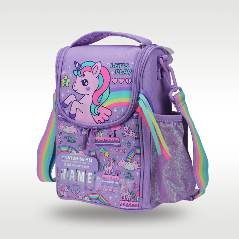 Australia Sm igg le original hot-selling children's lunch bag girl messenger bag purple unicorn kawaii waterproof 9 inch