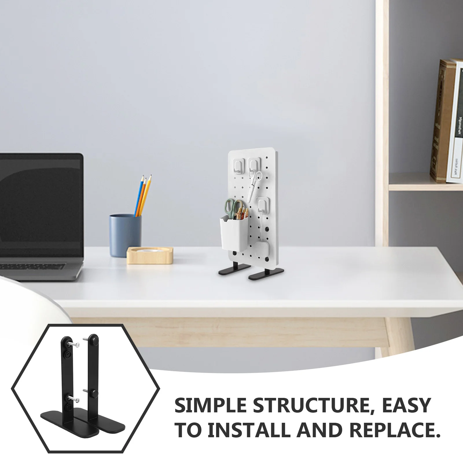 2 個デスクトップペグボードスタンド多機能垂直省スペースオーガナイザーオフィスデスクゲームアクセサリープライバシーパネル用