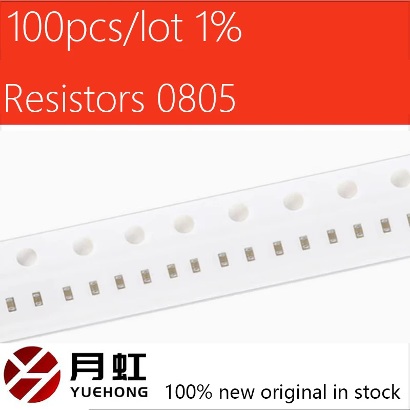 

100pcs/lot 1% Resistors 0805 SMD resistor 0R ~10M 1/8W 0 1 10 100 150 220 330 ohm 1K 2.2K 10K 100K 0R 1R 10R 100R 150R 220R 330R