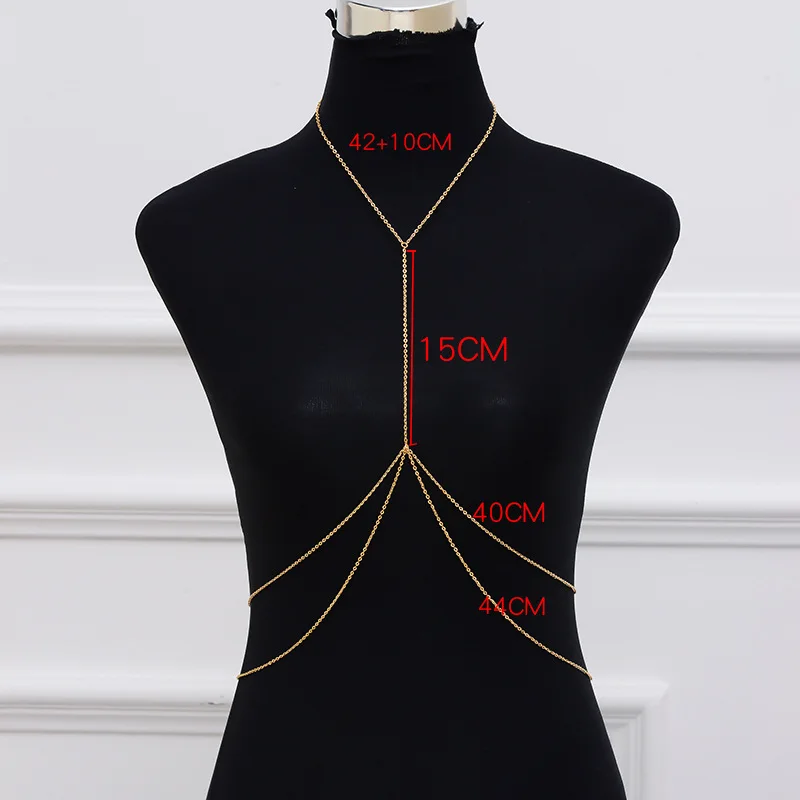 New Accessories Women Double Layer Fashion Alloy Electroplating Body Chain One Body Chain Body Chain BD7025