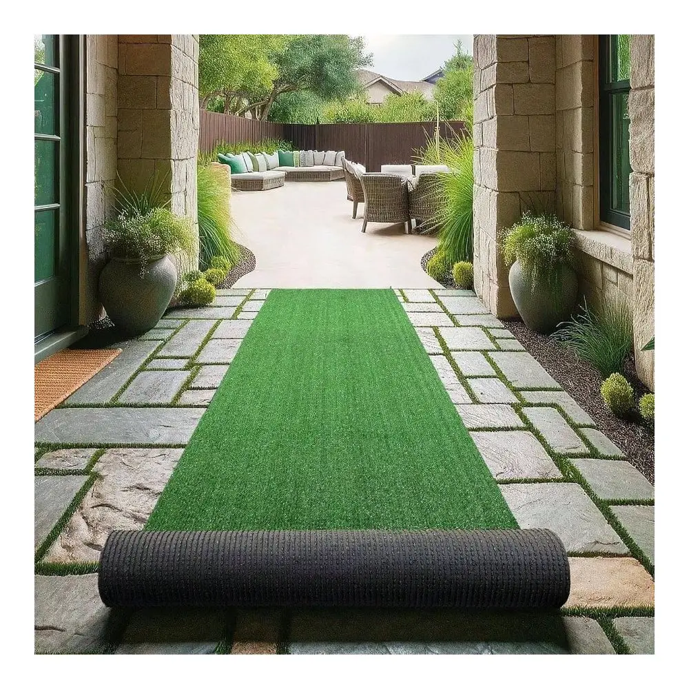 

Grass Outdoor Runner Rug 2 Inchx 10 U2013 Waterproof Astro Turf With Drainage Holes U2013 Patio Lawn Decoration, Easy Clean Dog