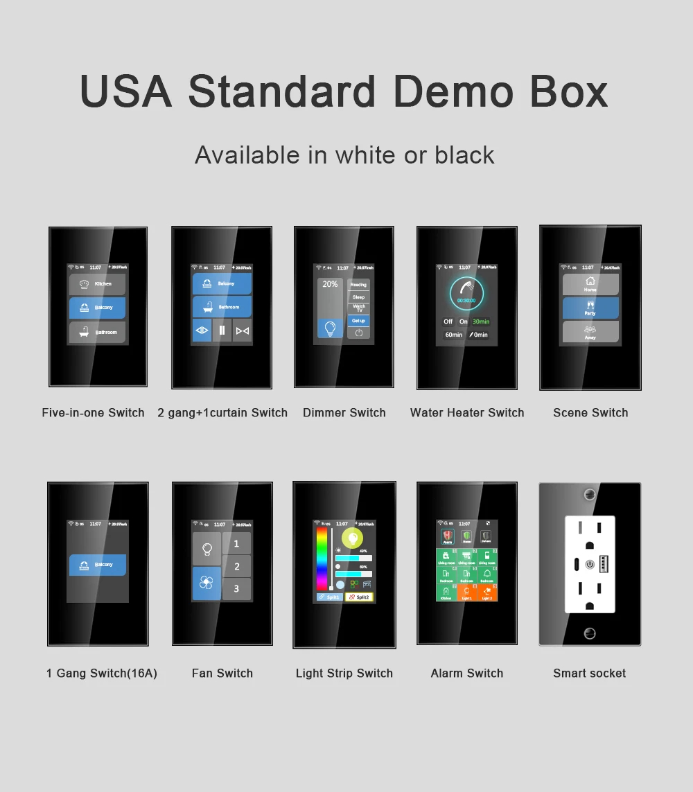 L8 smart home display box LCD touch screen remote control smart switch smart socket demonstration box home