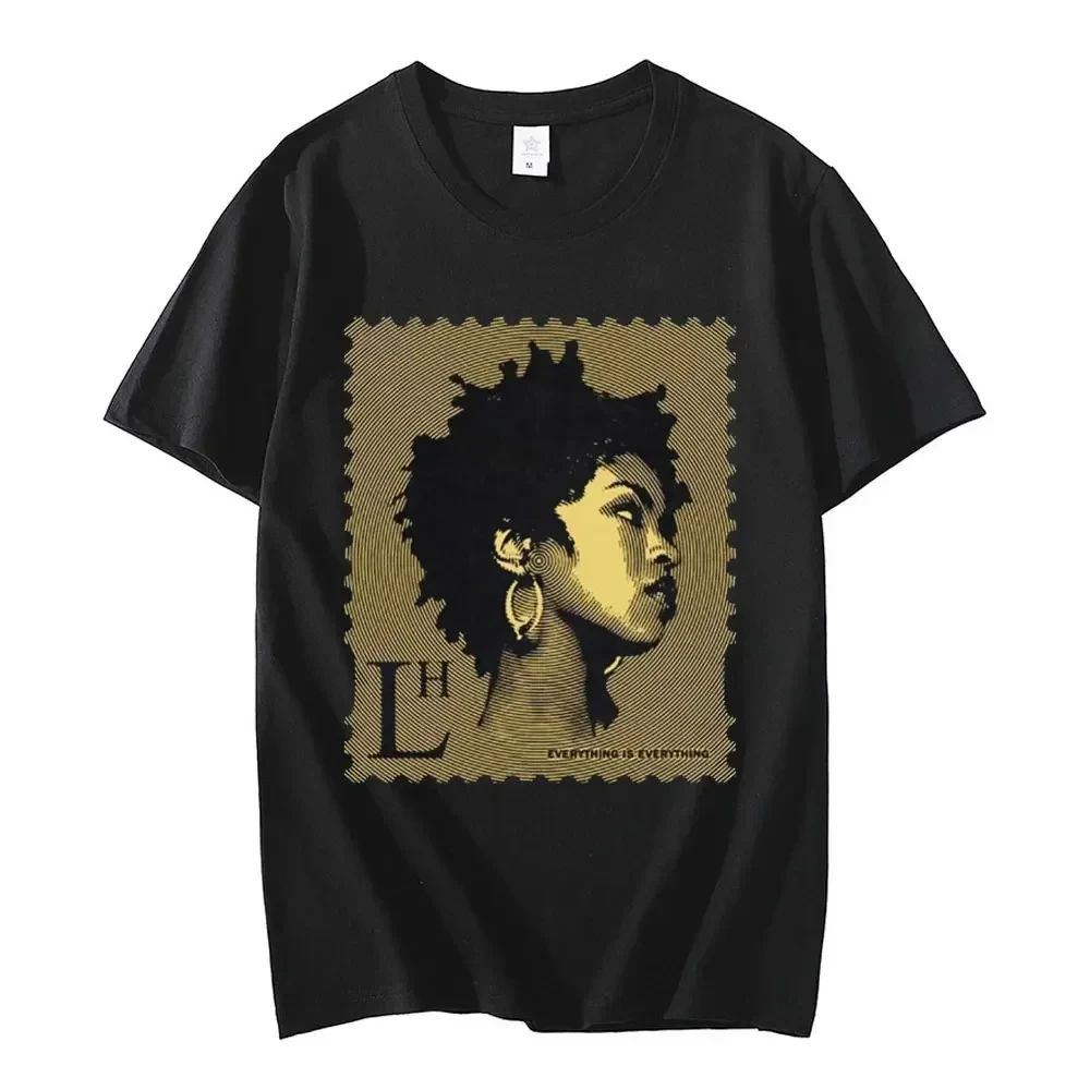 Rapper Lauryn Hill Music Album Graphic T-Shirt Short Sleeve Comfort Top 100% Cotton Men\'s Summer T-Shirt Fashion Trend T-Shirt