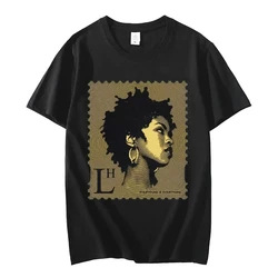 Rapper Lauryn Hill Music Album Graphic T-Shirt Short Sleeve Comfort Top 100% Cotton Men's Summer T-Shirt Fashion Trend T-Shirt