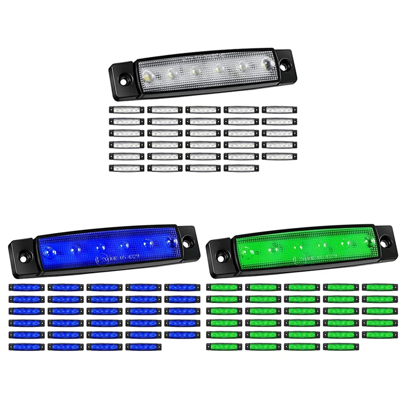 A80P-30 Stuks LED Marine Boot Verlichting 12 V 6 LED Waterdichte Marine Verlichting Dek Spiegel Cockpit Navigatie Verlichting