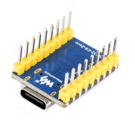 Плата разработки ESP32 C6 Zero поддерживает двухрежимную связь WiFi6 и Bluetooth 5. и имеет встроенную памятью 4 МБ.