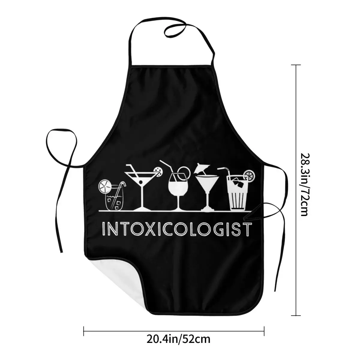 Intoxicologist Bartender Mixologist Funny Gift Apron for Women Men Kitchen Chef Cooking Tablier Bib Baking Cleaning Unisex Adult