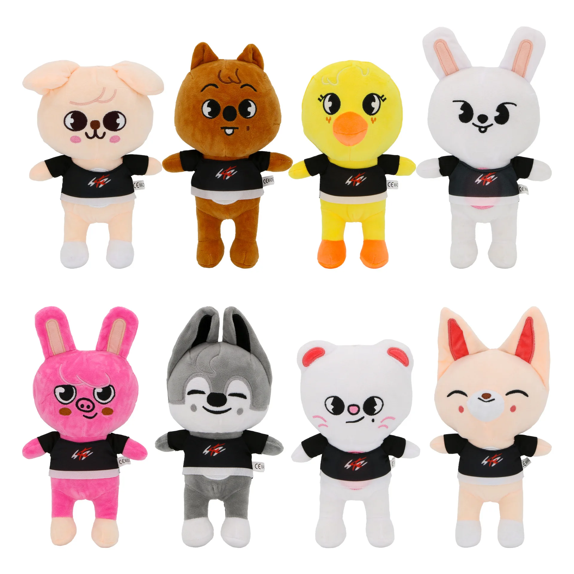20cm 8 unids/set Kawaii Skzoo Stray peluche de dibujos animados muñeco de peluche lindo compañero juguetes de peluche decoración de la habitación regalo para niños en stock