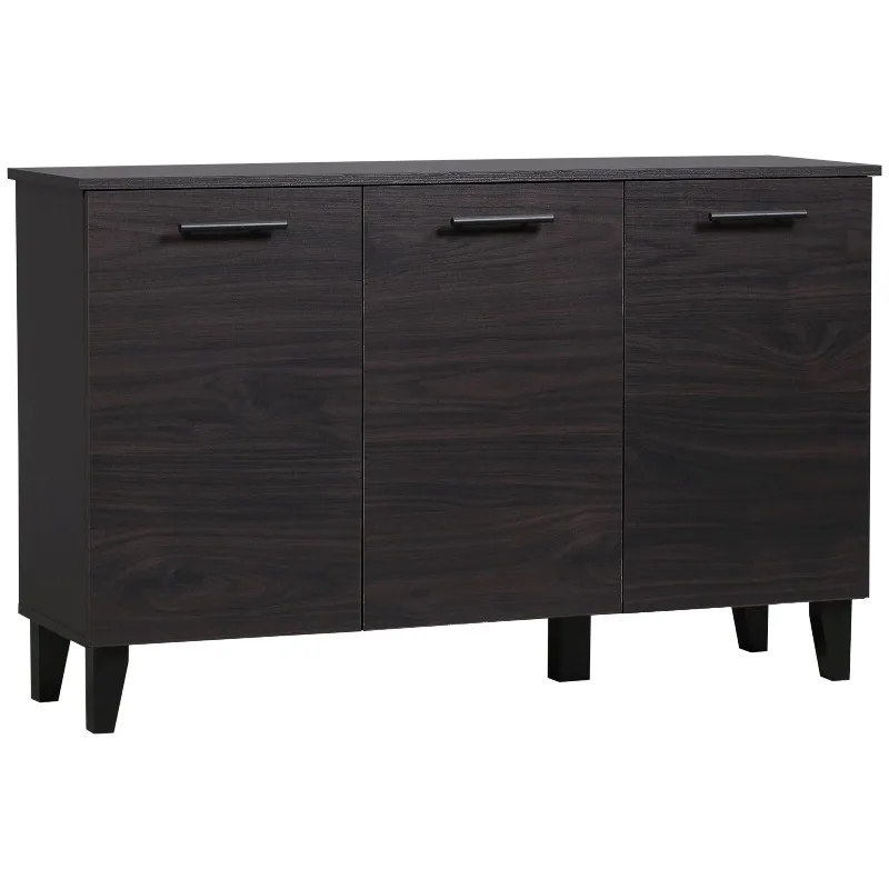 For use in kitchen or dining room sideboards, dark walnut adjustable shelving coffee bar buffet cabinet