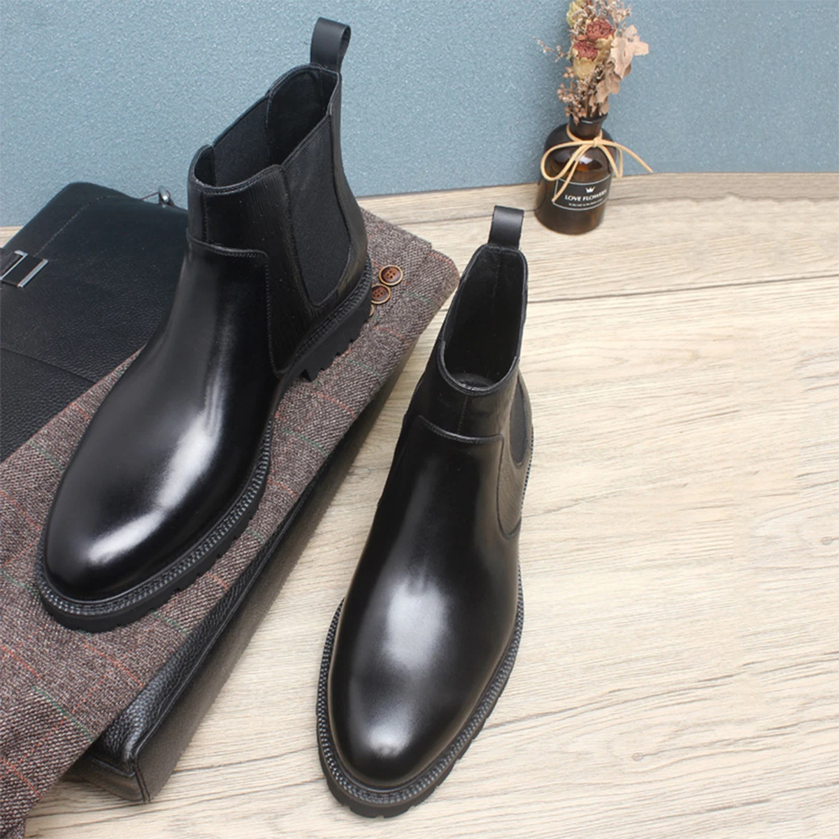 Botas Chelsea de Couro Marrom - Men Formal Wear With Boots avaliação e preço
