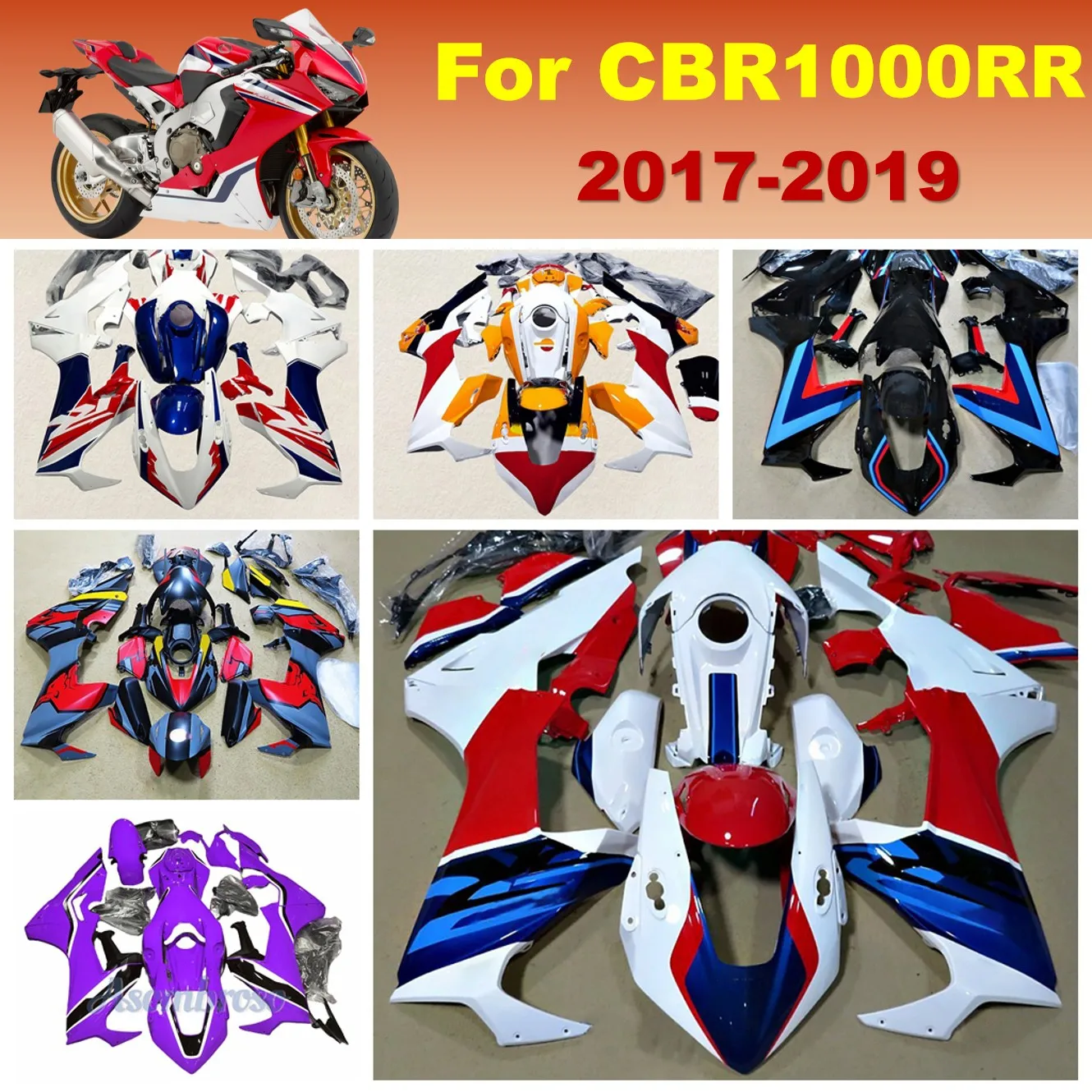 ABS البلاستيك هدية لهوندا CBR1000RR 2017 2018 2019 كامل الجسم أطقم القلنسوة CBR 1000 RR 17-19 CBR1000 Fairings #1