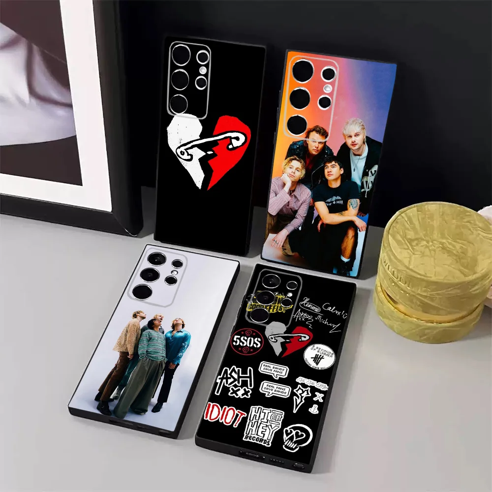 S-Summer Phone Case For Samsung S24,23,22,30,21,10,9,Ultra,Plus,Lite,FE,5G Black 5-5SOS-5-S-Seconds Soft Case