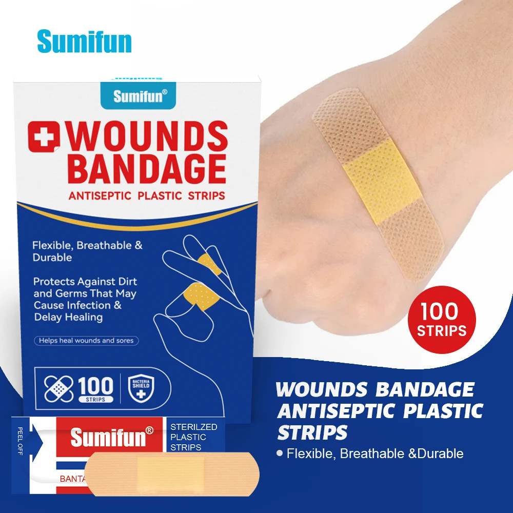

100Pcs/pack Sumifun Baby Bandages Emergency First Aid Plaster Non-Woven Fabric Waterproof Sterile Wound Paste Medic Band Aid