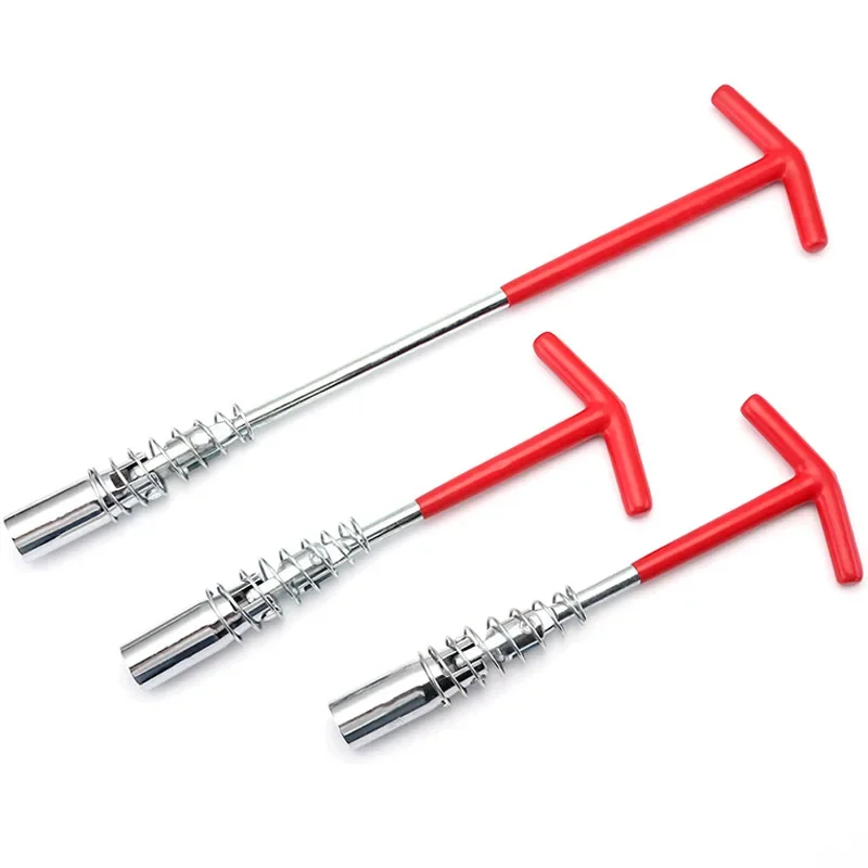 

Automotive Spark Plug T-wrench Removal Installation Tool Socket Spark Plug Maintenance Adjustme Socket Long Handle Wrench