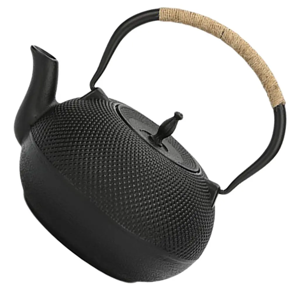 1Pcs Cast Iron Teapot Uncoated Retro Classic Teapot Tea Kettle for Water Boiling Tea Making Improves Taste Ergonomic Handle