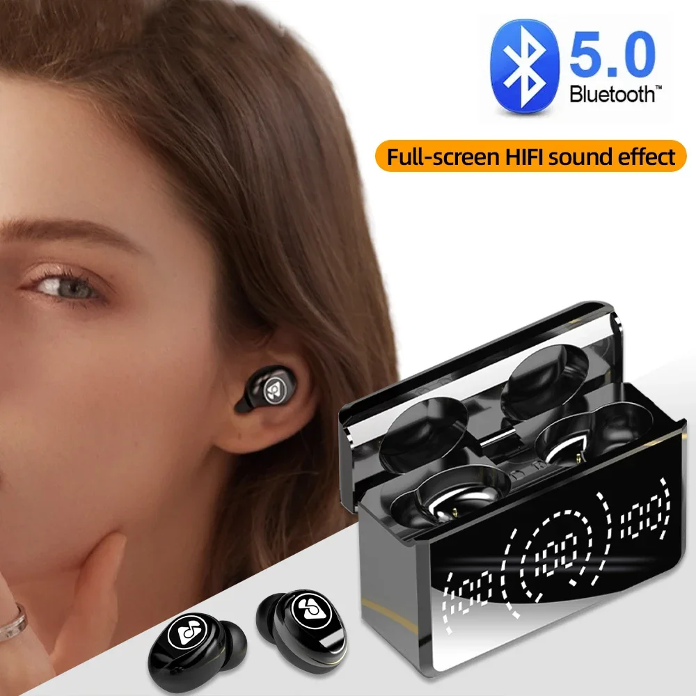 Bluetooth Wireless Earphone with Mic Smart Touch Call Sports Headset Waterproof Noise Canceling TWS Headphones for Xiaomi Huawei