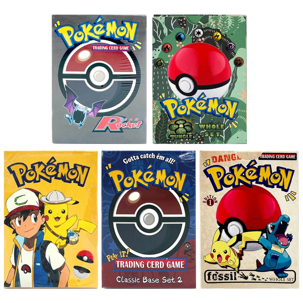 

PKM Whole Set Proxy/Team Rocket 83PCS/ Base Set 102PCS/Classic Base 130PCS /Fossil 62PCS/Jungle 64PCS /TCG Game Cards Toy Gifts