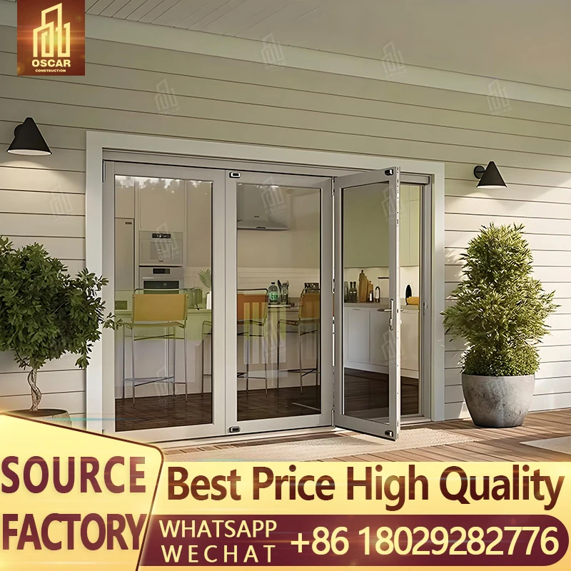 Hurricane Impact Bathroom Modern Full View Patio Exterior Double Glass Kitchen Slide Swing Aluminium Casement PT Door