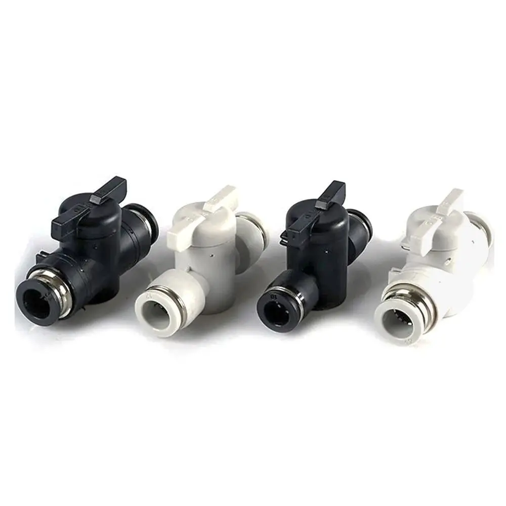 1Pcs Pipe Fitting Hand Valve Quick Joint Connector Push In Turn Switch Pneumatic Valve Current-limiting Plastic