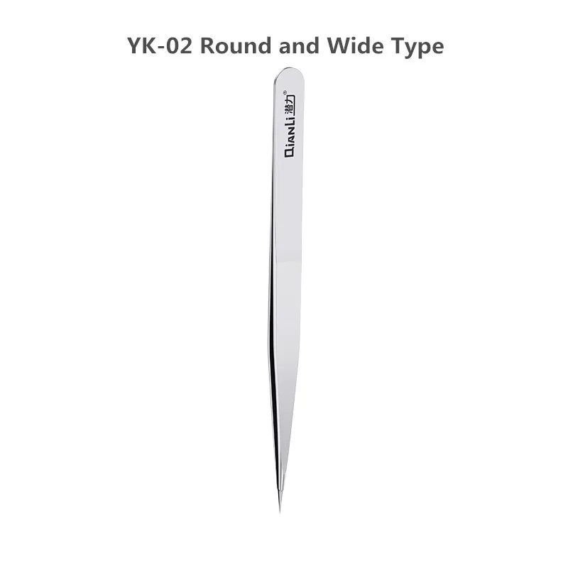 QIANLI Ineezy YK-01 YK-02 Tweezers For Phone Motherboard Repair Non-Magnetic Stainless Steel Polishing Forceps Jump Wire Tweezer