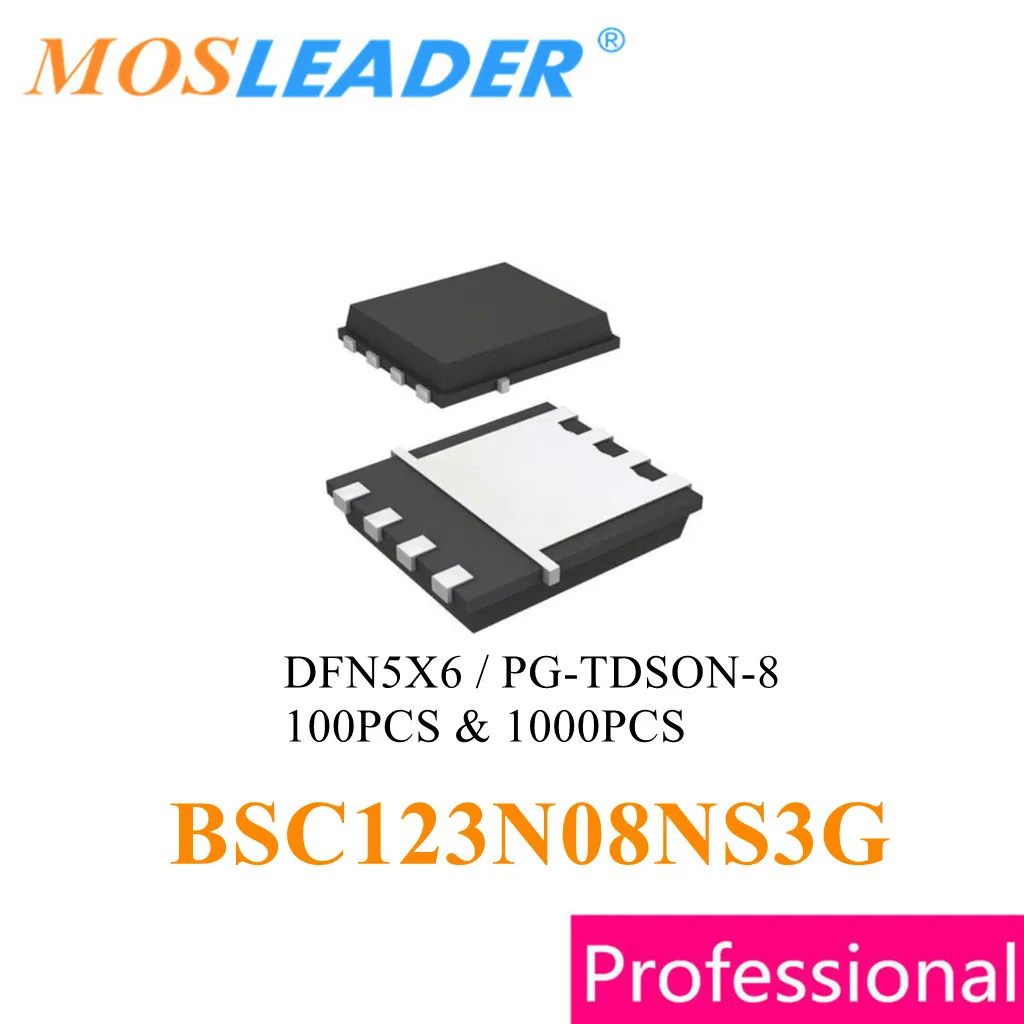 Mosleader BSC123N08NS3G 123N08NS PG-TDSON-8 100PCS 1000PCS DFN5X6 BSC123N08NS3 G BSC123N08N N-Channel 80V 55A Prodotti cinesi