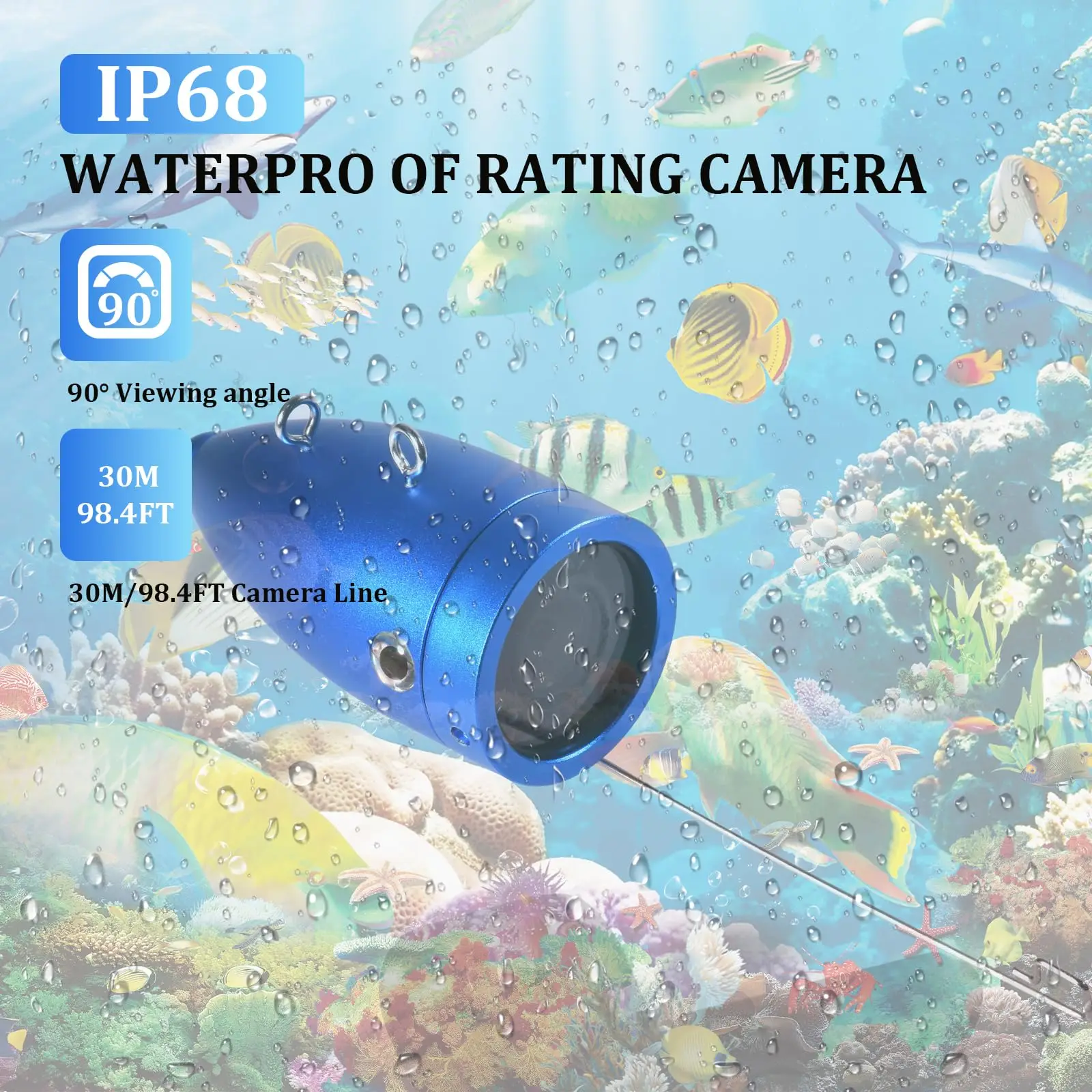 Underwater Fish Finder Fishing Camera 7 IPS Monitor, Infrared Night Vision 98ft Cable Waterproof Portable Fish Camera for Ice - Image 5