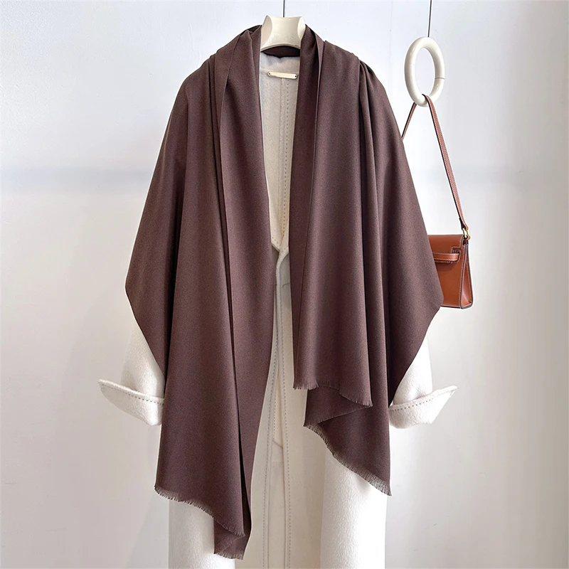 ผ้าพันคอไหมพอนโชฤดูหนาว 2025 ผ้าพันคอยาวสำหรับผู้หญิง ผ้าพันคอแคชเมียร์อุ่นๆ ผ้าคลุมศีรษะแบบฮิญาบ ผ้าพันคอไหมพรมแบบเรียบ ผ้าพันคอพัชมีนาสำหรับผู้หญิง ผ้าพันคอคลุมศีรษะแบบผ้าพันคอ รุ่นใหม่