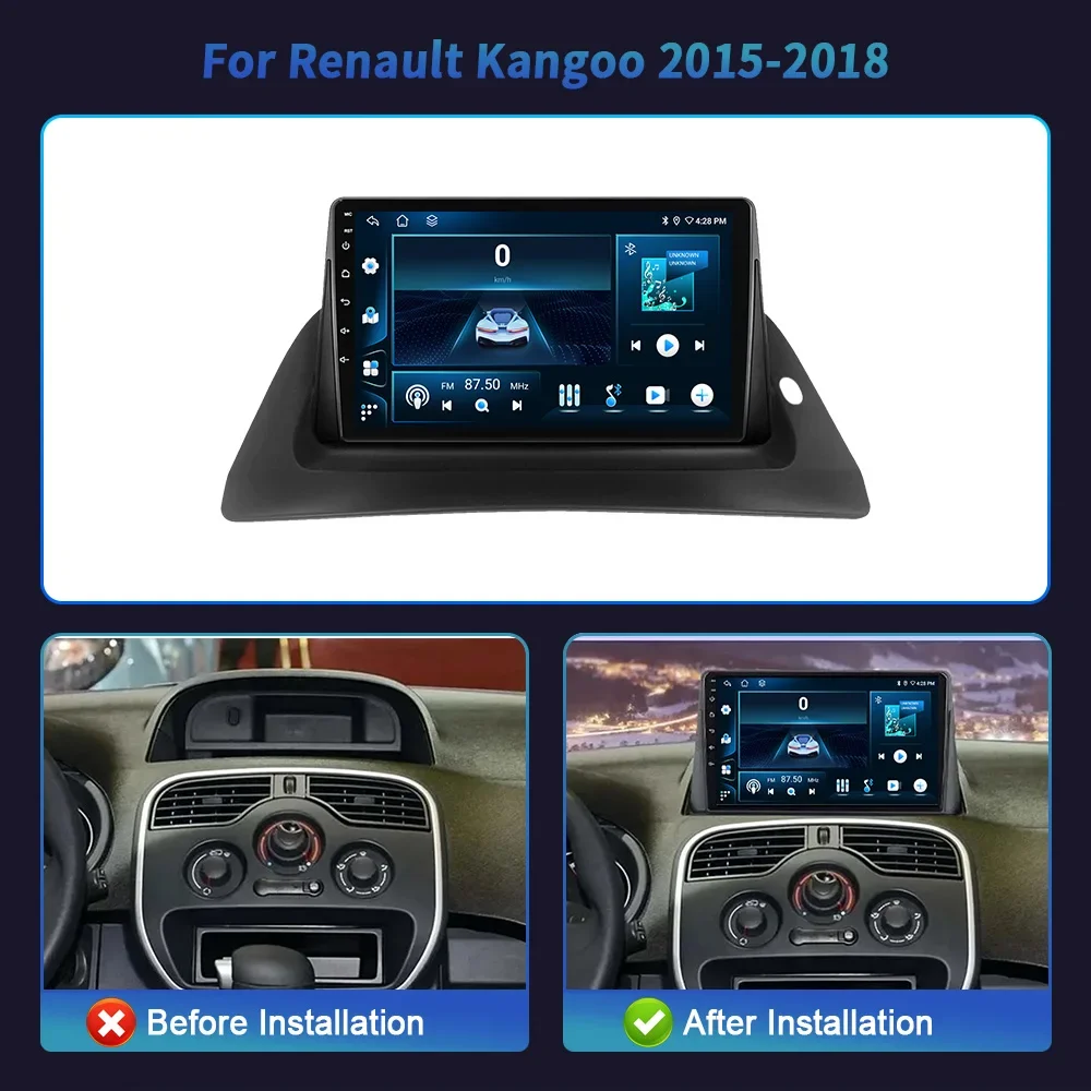 For Renault Kangoo 2015-2018 Android Car Radio Multimedia Navigation Wireless Carplay 5G WIFI Stereo System 4G GPS Touch Screen