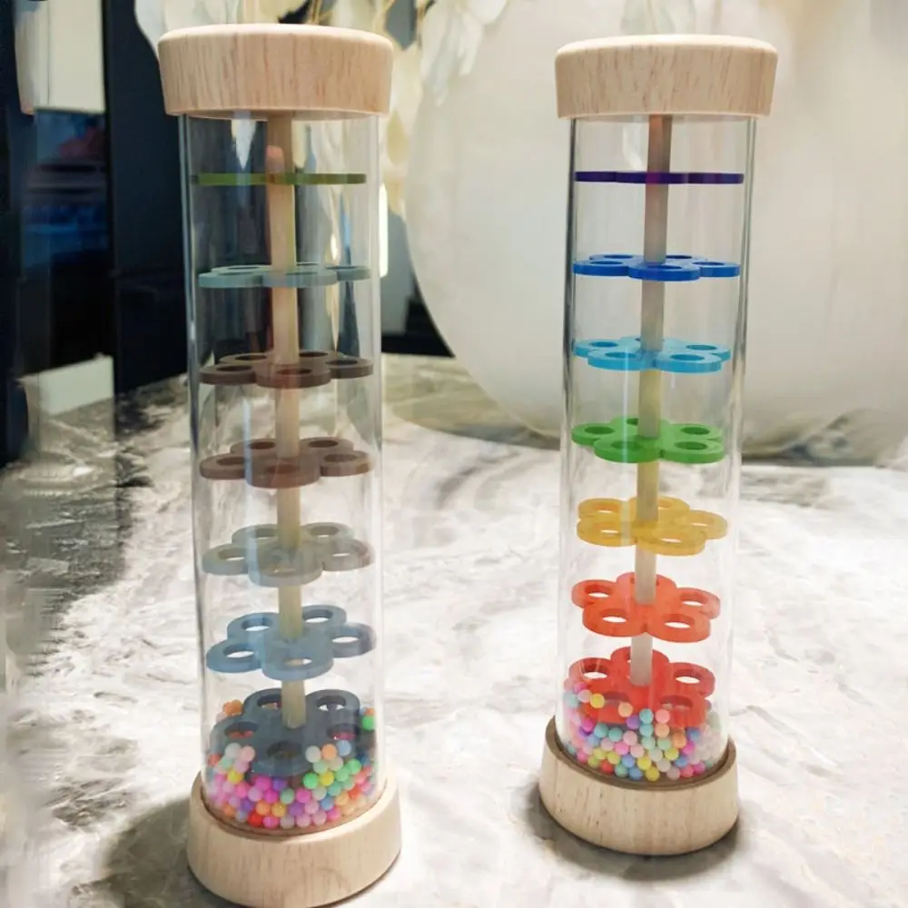 

Wooden Rain Stick Musical Toy Rain Stick Rainbow Hourglass Rain Sound Pipe Toy Hand Shaking Rain Sound Kids Rain Rainmaker