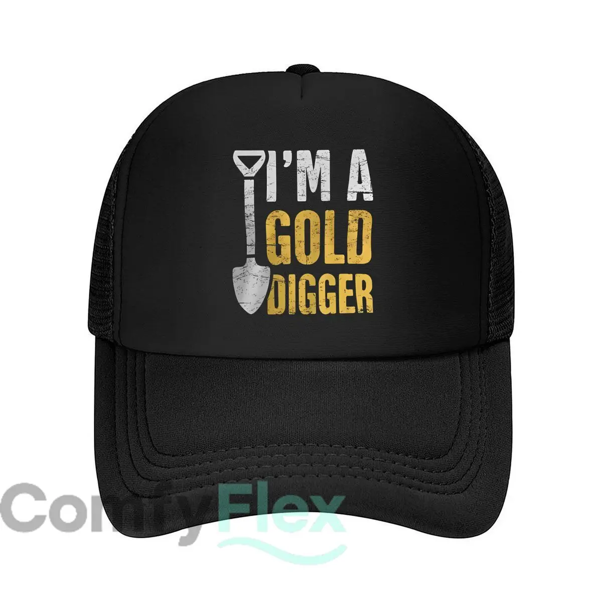 قبعة بيسبول شبكية بنص "أنا حفار ذهبي".