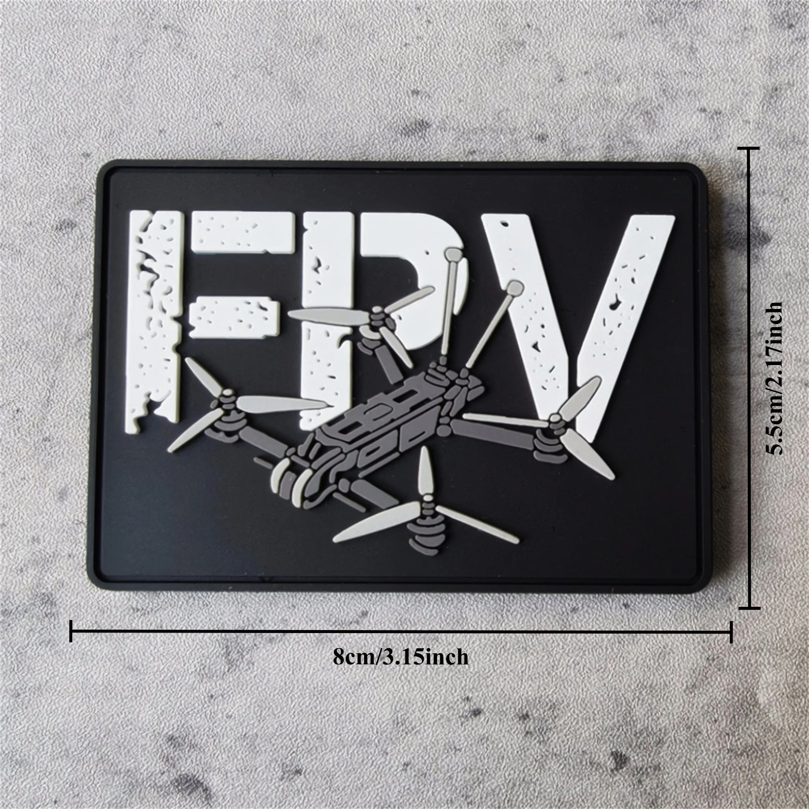 FPV Pilot Rubber Tactical Patch Quadcopter Drone Hook & Loop Morale Badge for Backpack Vest