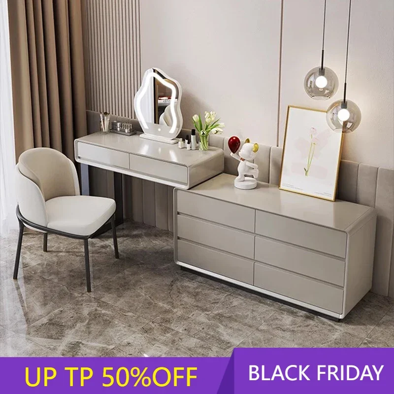 

Mobile Corner Dressing Table Make Up Desk Set Organizer Vanity Light Chair Modern Mesa De Maquillaje Bedroom Furnitures