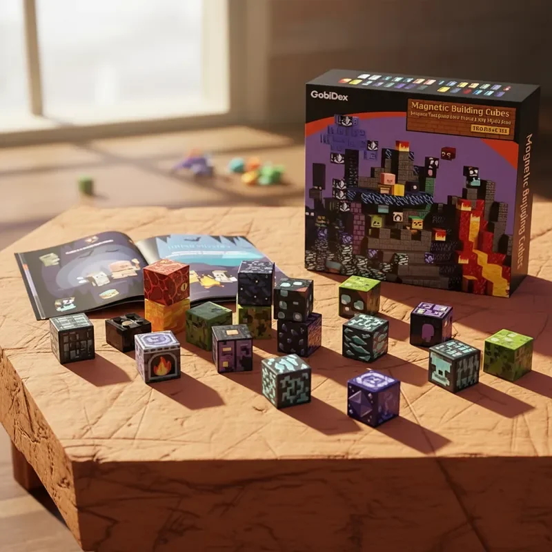 100 STKS Magnetische Blokken Lava Cave Building Set STEM Educatief Speelgoed Creatieve DIY Decor Geschenkdoos Kinderverjaardagscadeau