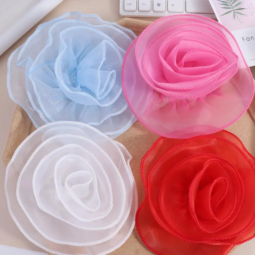 Multi-layer Organza Large Flower Patch Chest Flower Handmade Clothing Patch Brooch Accessories 3D Clothes Appliques Sewing