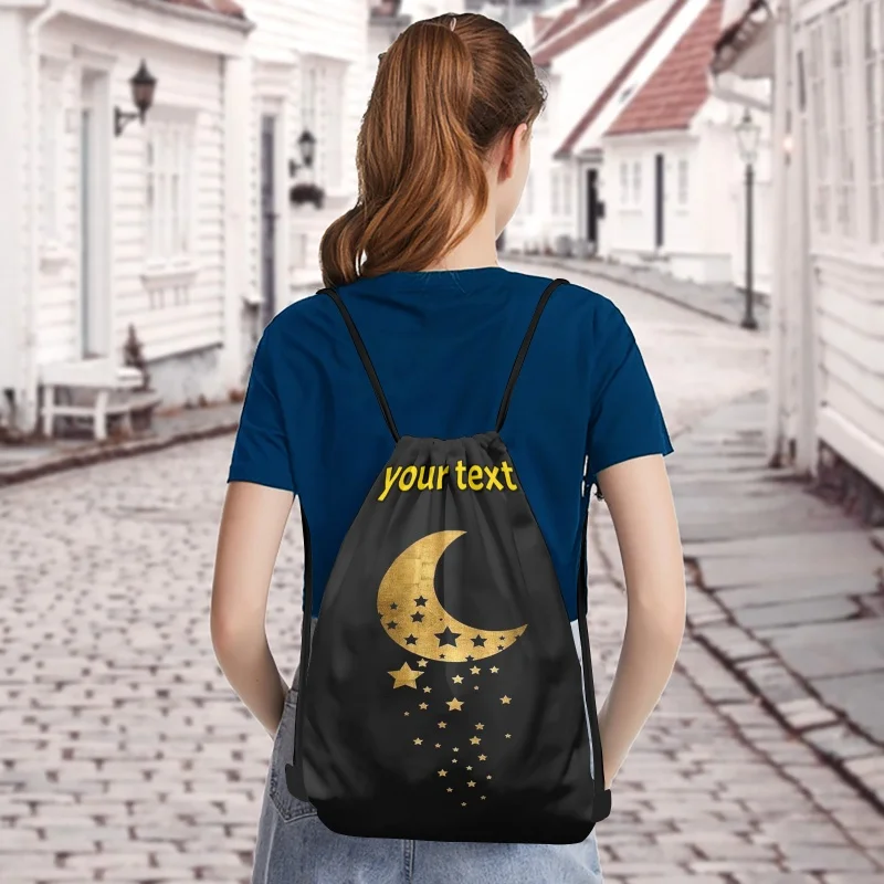 Customized Drawstring Backpack Dual Shoulder Straps - Choose from 3 Sizes for Workout,Fitness,Ramadan Gifts,Promotional Tote Bag