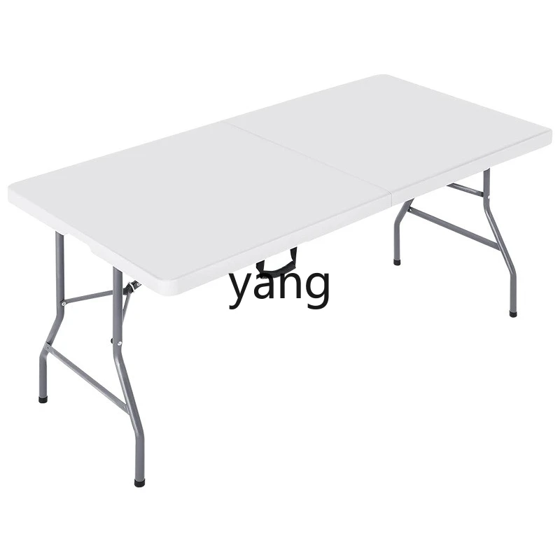 

LH folding table household dining table and chairs outdoor rectangular simple plastic portable dining table