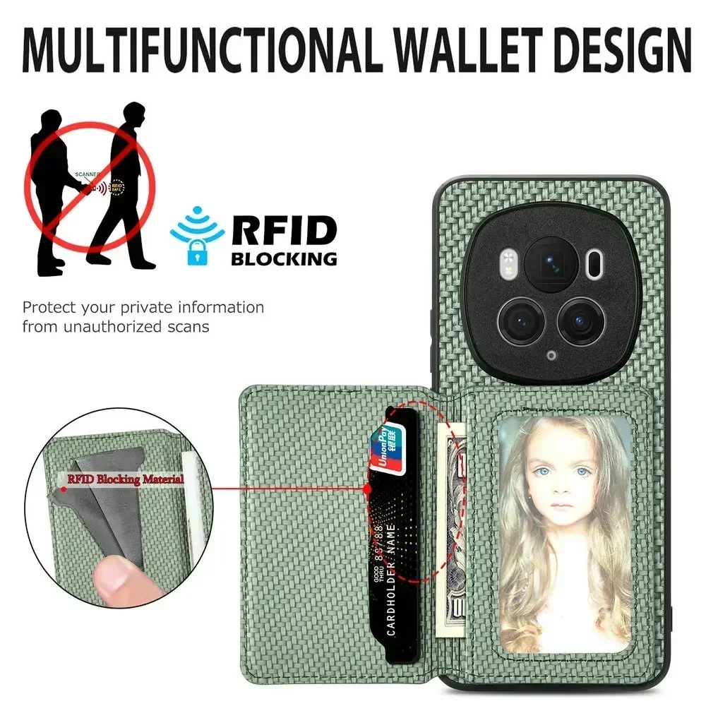 HONOR MAGIC 8 Pro 7 LITE 6 Pro 5G Leather Card Cover Magnet RFID Funda Honor Magic 8 Lite Case Phone Magic7 Pro 7 6 Back Etui